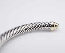 David Yurman Cable Classic Cuff Bracelet Sterling Silver 14k Gold 5mm Lg BS2838