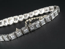 Antique Platinum 7 ctw Graduated Diamond Tennis Bracelet 7" Mine Cut CO861