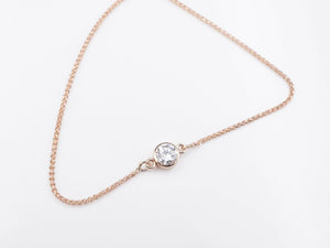 New 14k Rose Gold 0.25 carat Diamond Bolo Bracelet Adjustable 6-8" BG431