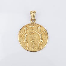 Vintage 18k Yellow Gold Ancient Dilmun Seal Charm Pendant Bahrain 1" PG1895