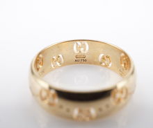 Gucci Symbol Icon Band Ring 18k Yellow Gold Stackable Sz 6.5 Designer 6mm RG4325