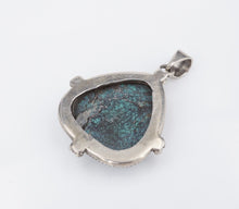 Sterling Silver Spiderweb Turquoise Pendant Statement Southwestern 1.75" PS2115