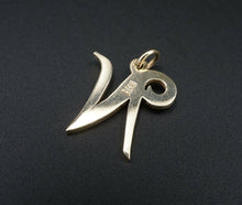 James Avery Large Script Initial Charm 14k Gold Retired Size 3/4" CHS1533