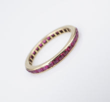 Vintage 18k Yellow Gold Natural Ruby Eternity Band Stacker Ring Sz-6.5 RG4136