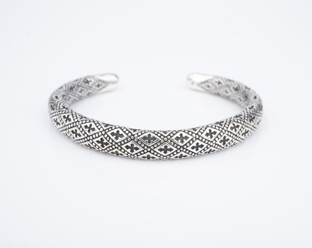 Designer Scott Kay Cross Cuff Bangle Bracelet Sterling Silver 6