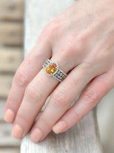 LeVian 14k Gold Citrine Champagne Vanilla Diamond Halo Ring Size 7 RG3638