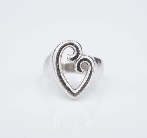James Avery Mother's Lovers Heart Ring Sterling Silver Size 7 Vintage RS3603