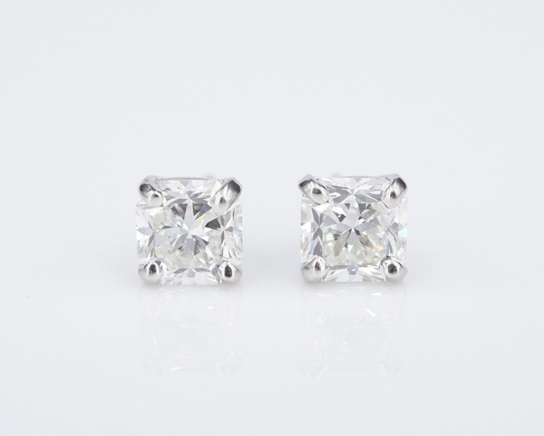 Tiffany Platinum Lucida Diamond Stud Earrings 2.19 carat VVS with Box EG2405