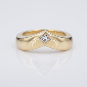 Cartier 18k Diamond Ring Chevron Band Triandre 1992 Sz 5.5 Euro 51 France RG4251