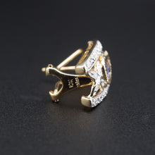 Tanzanite Diamond Earrings 10k Gold Omega Back Huggie 1 ctw 7/8" EG2433