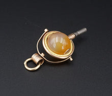 Antique Victorian 9k Gold Carnelian Watch Key Ball 1.7" PG1779