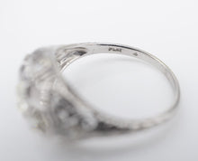 Maurice Tishman Diamond Ring Filigree 3-Stone Platinum Art Deco 1.2ctw RG4659