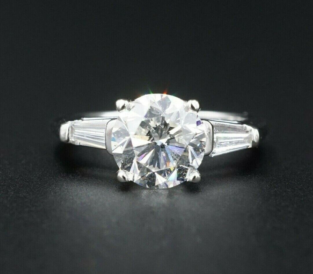 14k Diamond Engagement Ring White Gold 3 Stone 2.5 ct Bridal Set Size 6.75 CO843