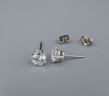 14k White Gold 1.25 carat Natural Round Brilliant Diamond Stud Earrings EG2454