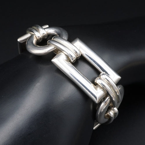 Linda Joslin Sterling Silver Open Circle Toggle Bracelet 7.75