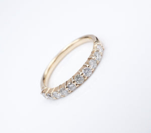 18k Gold Diamond Band Ring Half Eternity 1/2 ctw Size 5.75 RG4195