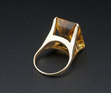 Retro 18K Yellow Gold 20 carat Citrine Cocktail Candy Ring Sz 7.5 RG3739