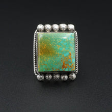 Navajo Turquoise Ring Artisan Signed JD Sterling Silver Size 8 Chunky RS3437