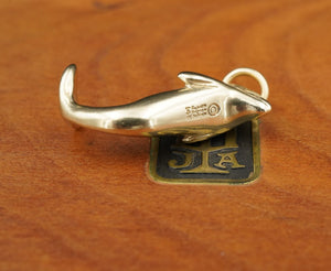 James Avery Beluga Whale Charm Dolphin 14k Yellow Gold Pendant Retired CHS1703