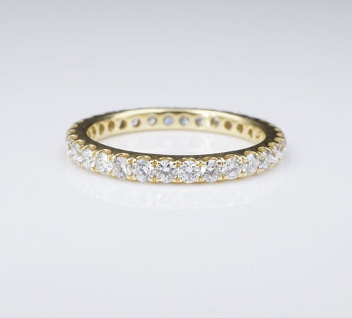 JE Caldwell 18k Gold 1ct Diamond Eternity Band Ring Size 6.75 RG3495