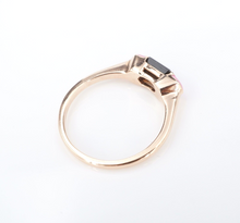 14k Rose Gold Black Tourmaline Pink Enamel Cocktail Ring Size 6.75 Trendy RG4061