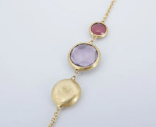 18k Yellow Gold Marco Bicego Mixed Gem Station Bead Bracelet 7.5" BG1073