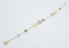 18k Yellow Gold Marco Bicego Mixed Gem Station Bead Bracelet 7.5" BG1073